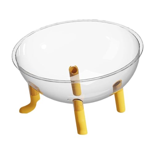 kowaku Katzenbett mit Raumkapsel, Schüssel, vierbeiniger Sockel, leichtes Ornament, Aktivitätszentrum, stabile transparente Kuppel, Geschenk, Katzenhaus, Gelb von kowaku