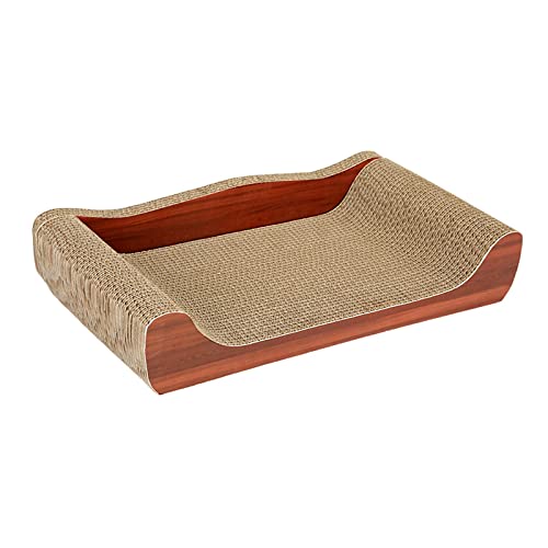 kowaku Katzenkratzbett aus Karton, groß, breit, verhindert Schäden an Möbeln, gewellt, Lounge-Couch, Katzenkratzbrett für Indoor-Katzen, Braun 50 x 27 x 9 cm kowaku Katzenkratzbett aus Karton, groß, breit, verhindert Schäden an Möbeln, gewellt, Lounge-Couch, Katzenkratzbrett für Indoor-Katzen, Braun 50 x 27 x 9 cm von kowaku