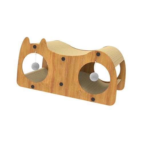 kowaku Katzenkratzbett aus Wellpappe mit Ballspielzeug, Krallenspielzeug, interaktives Katzenkratzhaus, Kratzunterlage für Kitty kowaku Katzenkratzbett aus Wellpappe mit Ballspielzeug, Krallenspielzeug, interaktives Katzenkratzhaus, Kratzunterlage für Kitty von kowaku