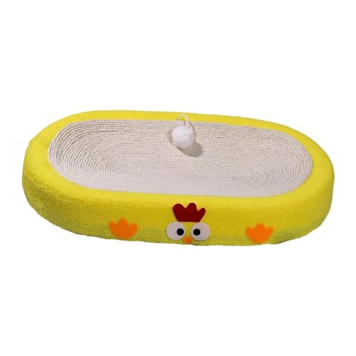 kowaku Katzenkratzkissen mit Plüschballspielzeug, hochdicht, langlebig, bequem, Kralleninstinkte, Haustiergeschenk, Katzentrainingsspielzeug, Katzenbett, Gelbes Oval kowaku Katzenkratzkissen mit Plüschballspielzeug, hochdicht, langlebig, bequem, Kralleninstinkte, Haustiergeschenk, Katzentrainingsspielzeug, Katzenbett, Gelbes Oval von kowaku