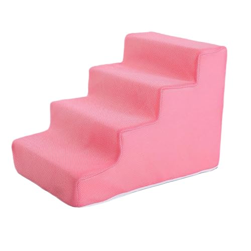 kowaku Katzenrampe, Haustiertreppe, rutschfest, ausgewogene Haustiertreppe, Hundetreppe für kleine Hunde und Katzen, hohe Betten, Couch, Klettern, Rosa, 4 Stufen kowaku Katzenrampe, Haustiertreppe, rutschfest, ausgewogene Haustiertreppe, Hundetreppe für kleine Hunde und Katzen, hohe Betten, Couch, Klettern, Rosa, 4 Stufen von kowaku