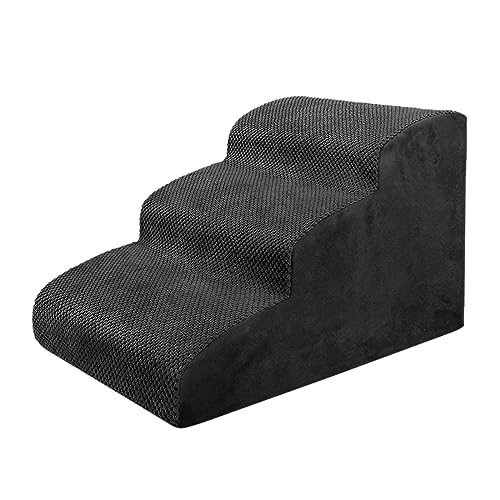 kowaku Hundetreppe Haustiertreppe 3 Stufen, Katzentreppe mit Plüschbezug waschbar, Hunderampe Stufen Bettwäsche Welpenleiter für Bett, Sofa, Couch und Auto, Schwarz kowaku Hundetreppe Haustiertreppe 3 Stufen, Katzentreppe mit Plüschbezug waschbar, Hunderampe Stufen Bettwäsche Welpenleiter für Bett, Sofa, Couch und Auto, Schwarz von kowaku