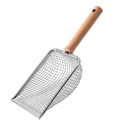 kowaku Katzenstreuschaufel, Haustiersieb, Spaten, Sandschaufeln, schnelles Sieben, langlebige Katzentoilettenschaufel mit Holzgriff, Netz, 5 x 5 mm kowaku Katzenstreuschaufel, Haustiersieb, Spaten, Sandschaufeln, schnelles Sieben, langlebige Katzentoilettenschaufel mit Holzgriff, Netz, 5 x 5 mm von kowaku