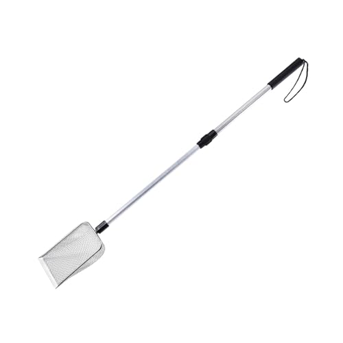 kowaku Katzenstreuschaufel aus Edelstahl, Streuschaufel aus Metall, Verstellbarer langer Griff für Haustierbedarf, Kätzchen, 90 cm Maschenweite 5.0 x 5.0 mm von kowaku