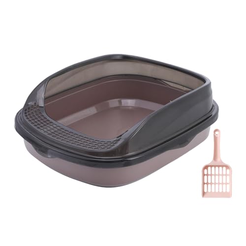 kowaku Katzentoilette, Heimtierbedarf mit hoher Seite, halbgeschlossene Haustiertoilette, Katzensandkasten für kleine Tiere, mittelgroße und große Katzen, Braun mittel kowaku Katzentoilette, Heimtierbedarf mit hoher Seite, halbgeschlossene Haustiertoilette, Katzensandkasten für kleine Tiere, mittelgroße und große Katzen, Braun mittel von kowaku