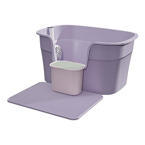 kowaku Katzentoilette, Kätzchen-Toilette, halbgeschlossene Haustier-Bettpfanne mit hoher Seite, tragbares Katzen-Sandbecken, oben offenes Haustier-Katzenklo , Lila mit Pedalboard kowaku Katzentoilette, Kätzchen-Toilette, halbgeschlossene Haustier-Bettpfanne mit hoher Seite, tragbares Katzen-Sandbecken, oben offenes Haustier-Katzenklo , Lila mit Pedalboard von kowaku