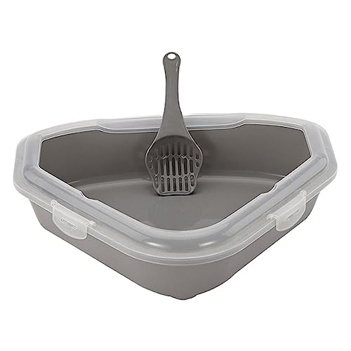 kowaku Katzentoilette, Katzentoilette, Katzensandschale, leicht zu reinigen, spritzwassergeschützt, flache Katzentoilette, Katzentöpfchen, GRAU kowaku Katzentoilette, Katzentoilette, Katzensandschale, leicht zu reinigen, spritzwassergeschützt, flache Katzentoilette, Katzentöpfchen, GRAU von kowaku