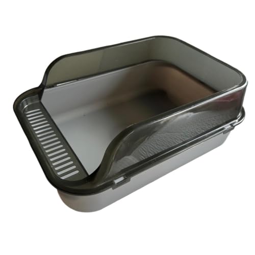 kowaku Katzentoilette, Oben offene Haustiertoilette, Katzentoilette, spritzwassergeschützter, halbgeschlossener Katzensandkasten, hochseitige Katzentoilette, GRAU kowaku Katzentoilette, Oben offene Haustiertoilette, Katzentoilette, spritzwassergeschützter, halbgeschlossener Katzensandkasten, hochseitige Katzentoilette, GRAU von kowaku