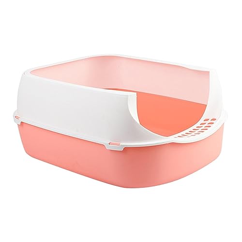 kowaku Katzentoilette, hohe Seitensiebstreu mit Katzenstreuschaufel, offene Katzentoilette, Kätzchen-Töpfchen für kleine Haustiere, Indoor-Katzen, Rosa kowaku Katzentoilette, hohe Seitensiebstreu mit Katzenstreuschaufel, offene Katzentoilette, Kätzchen-Töpfchen für kleine Haustiere, Indoor-Katzen, Rosa von kowaku