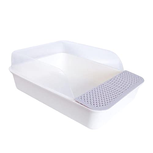 kowaku Katzentoilette, offene Oberseite, abnehmbar, antihaftbeschichtet, leicht zu reinigen, Katzentoilette, Sandkasten für Katzen, Zubehör, kleine Tiere, Kaninchen, Grau, Weiß, groß kowaku Katzentoilette, offene Oberseite, abnehmbar, antihaftbeschichtet, leicht zu reinigen, Katzentoilette, Sandkasten für Katzen, Zubehör, kleine Tiere, Kaninchen, Grau, Weiß, groß von kowaku