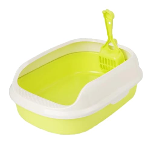 kowaku Katzentoilette für Hauskatzen, Bettpfanne, leicht zu reinigen, spritzwassergeschützt, halbgeschlossene Katzentoilette, Katzentoilette, Grün kowaku Katzentoilette für Hauskatzen, Bettpfanne, leicht zu reinigen, spritzwassergeschützt, halbgeschlossene Katzentoilette, Katzentoilette, Grün von kowaku