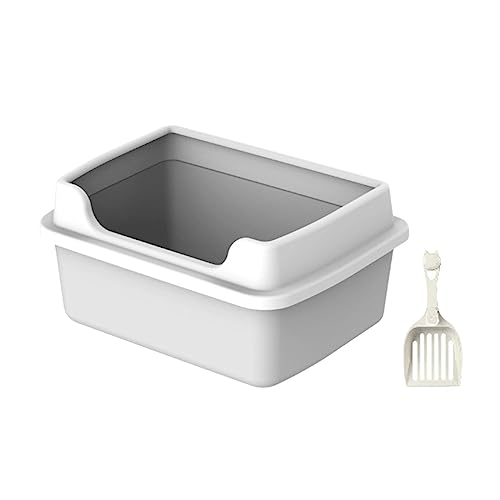 kowaku Katzentoilette für den Innenbereich, Katzentoilette, Spritzschutz, halb geschlossen, hohe Seiten, offene Oberseite, Haustiertoilette für Katzen und kleine Tiere, grau, L 48 x 36 x 22,5 cm kowaku Katzentoilette für den Innenbereich, Katzentoilette, Spritzschutz, halb geschlossen, hohe Seiten, offene Oberseite, Haustiertoilette für Katzen und kleine Tiere, grau, L 48 x 36 x 22,5 cm von kowaku