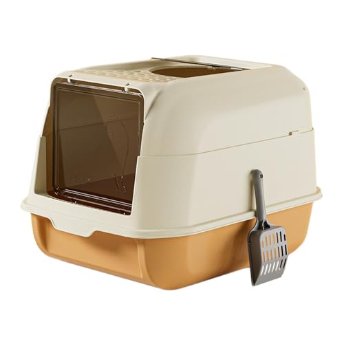 kowaku Katzentoilette mit Deckel Katzentoilette Großer Raum Geschlossene Katzentoilette Katzentoilette für kleine und mittelgroße Katzen mit Schaufel, Orange kowaku Katzentoilette mit Deckel Katzentoilette Großer Raum Geschlossene Katzentoilette Katzentoilette für kleine und mittelgroße Katzen mit Schaufel, Orange von kowaku