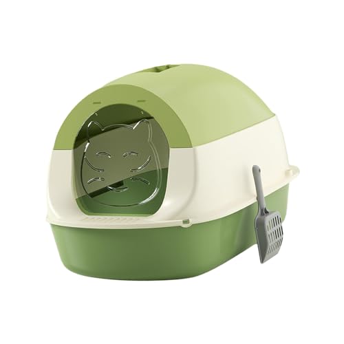 kowaku Katzentoilette mit Kapuze, Deckel mit Schaufel, langlebig, mit Vordertürklappe, abnehmbar, für Katzen im Innenbereich, vollständig geschlossene, Grün kowaku Katzentoilette mit Kapuze, Deckel mit Schaufel, langlebig, mit Vordertürklappe, abnehmbar, für Katzen im Innenbereich, vollständig geschlossene, Grün von kowaku