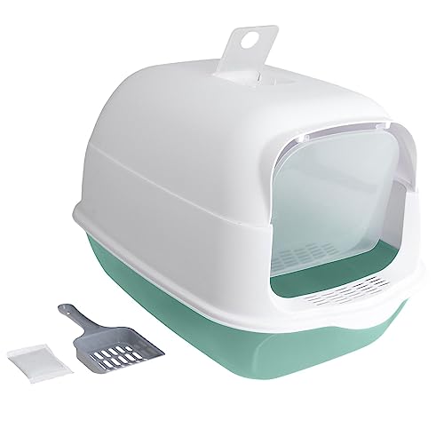 kowaku Katzentoilette mit Kapuze, Haustiertoilette, geschlossene Katzentoilette, große Katzentoilette mit Vordertür, spritzwassergeschützt, abnehmbare, GRÜN kowaku Katzentoilette mit Kapuze, Haustiertoilette, geschlossene Katzentoilette, große Katzentoilette mit Vordertür, spritzwassergeschützt, abnehmbare, GRÜN von kowaku