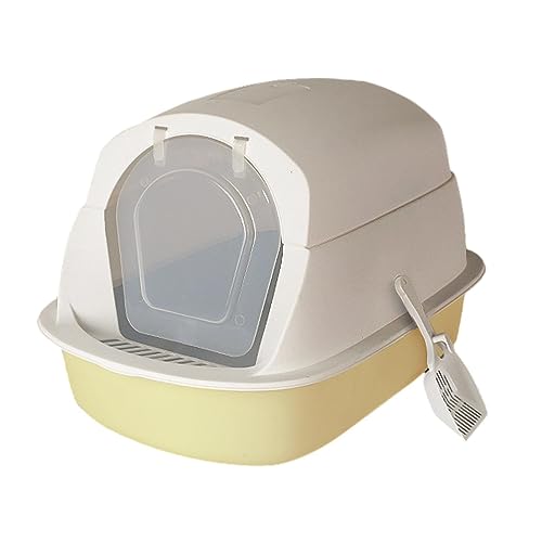 kowaku Katzentoilette mit Kapuze und Deckel, Kätzchentöpfchen, geschlossene und abgedeckte Katzentoilette mit Vordertür, tragbares Haustierzubehör, GELB kowaku Katzentoilette mit Kapuze und Deckel, Kätzchentöpfchen, geschlossene und abgedeckte Katzentoilette mit Vordertür, tragbares Haustierzubehör, GELB von kowaku