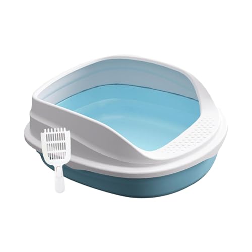 kowaku Katzentoilette mit hohen Seiten, Kätzchen-Töpfchen, Käfig, große Pfanne für Indoor-Katzen, blau, 45 cm kowaku Katzentoilette mit hohen Seiten, Kätzchen-Töpfchen, Käfig, große Pfanne für Indoor-Katzen, blau, 45 cm von kowaku