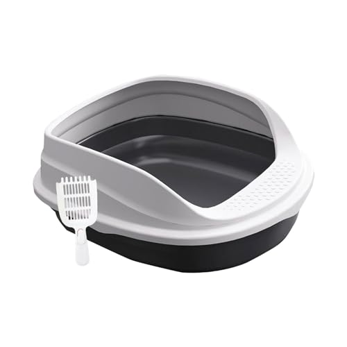 kowaku Katzentoilette mit hohen Seiten, Kätzchen-Töpfchen, Käfig, große Pfanne für Indoor-Katzen, schwarz, 45 cm kowaku Katzentoilette mit hohen Seiten, Kätzchen-Töpfchen, Käfig, große Pfanne für Indoor-Katzen, schwarz, 45 cm von kowaku