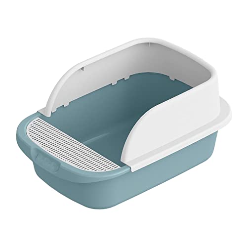 kowaku Katzentoilette mit hoher Seite, Anti-Spritz-Haustier-Klo, Kätzchentoilette, halb geschlossene, abnehmbare Katzentoilette, Blau, S kowaku Katzentoilette mit hoher Seite, Anti-Spritz-Haustier-Klo, Kätzchentoilette, halb geschlossene, abnehmbare Katzentoilette, Blau, S von kowaku