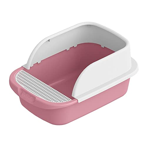 kowaku Katzentoilette mit hoher Seite, Anti-Spritz-Haustier-Klo, Kätzchentoilette, halb geschlossene, abnehmbare Katzentoilette, Rosa, L kowaku Katzentoilette mit hoher Seite, Anti-Spritz-Haustier-Klo, Kätzchentoilette, halb geschlossene, abnehmbare Katzentoilette, Rosa, L von kowaku