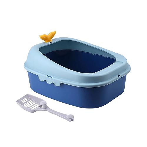kowaku Katzentoilette mit offenem Oberteil, tragbare Katzensandbox, spritzwassergeschützt, Kätzchentoilette für Innenräume, Katzen, Kaninchen, Haustierbedarf, blau, L kowaku Katzentoilette mit offenem Oberteil, tragbare Katzensandbox, spritzwassergeschützt, Kätzchentoilette für Innenräume, Katzen, Kaninchen, Haustierbedarf, blau, L von kowaku