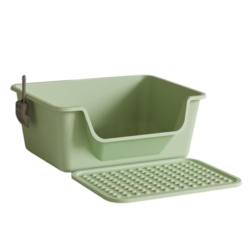 kowaku Katzentoilette mit offener Oberseite, Katzentoilette, tragbare Katzentoilette, Katzensandkasten mit hohen Seiten, Katzentoilette für Kätzchen, Grün kowaku Katzentoilette mit offener Oberseite, Katzentoilette, tragbare Katzentoilette, Katzensandkasten mit hohen Seiten, Katzentoilette für Kätzchen, Grün von kowaku