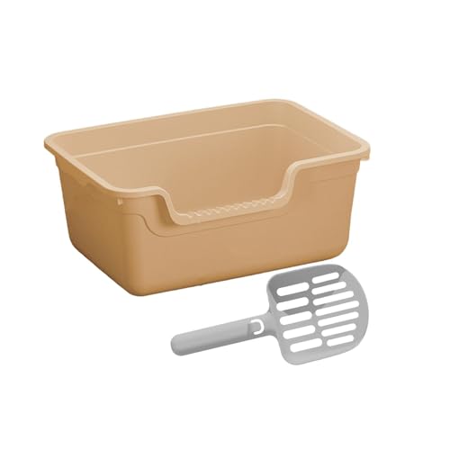 kowaku Katzentoilette mit offener Oberseite, Katzentoilette für Haustiere, Sandkasten mit hohen Seiten, Bettpfanne, Katzentoilette für offenes Katzenklo, khaki kowaku Katzentoilette mit offener Oberseite, Katzentoilette für Haustiere, Sandkasten mit hohen Seiten, Bettpfanne, Katzentoilette für offenes Katzenklo, khaki von kowaku
