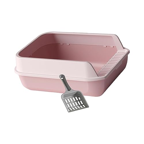 kowaku Katzentoilette mit offener Oberseite, Töpfchentoilette, Bettpfanne für Haustiere, Katzensandkasten, Behälter, leicht zu reinigen, Katzentoilette mit, ROSA kowaku Katzentoilette mit offener Oberseite, Töpfchentoilette, Bettpfanne für Haustiere, Katzensandkasten, Behälter, leicht zu reinigen, Katzentoilette mit, ROSA von kowaku