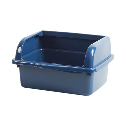 kowaku Katzentoilette mit offener Oberseite, extra groß mit hohen Seiten, spritzwassergeschützt, antihaftbeschichtet, halb geschlossen, Katzentoilette, Sandkasten, klein, Blau kowaku Katzentoilette mit offener Oberseite, extra groß mit hohen Seiten, spritzwassergeschützt, antihaftbeschichtet, halb geschlossen, Katzentoilette, Sandkasten, klein, Blau von kowaku