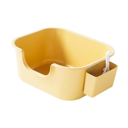 kowaku Katzentoiletten Katzentoilette Katzentoilette Katzentoilette mit hohen Seitenwänden für Kaninchen, Gelb von kowaku