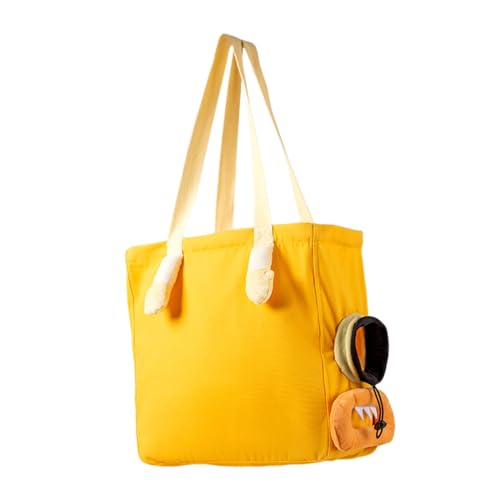 kowaku Katzentragetasche, weiche Handtasche, Haustiertasche, Haustier-Umhängetasche für Welpen, Kätzchen, kleine Hunde, Katzen, Gelb, m von kowaku
