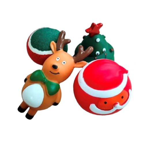 kowaku Kauspielzeug für Haustiere, bissfestes, quietschendes Mehrzweck-es Hundebissspielzeug, weihnachtliches Kautrainingsspielzeug zum Spielen im, Stil E von kowaku