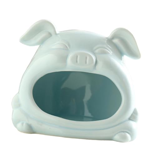 kowaku Keramik-Hamster-Lebensraum-Versteck, kleiner Hamster-Lebensraum, gemütliches Haustierbett für Kleintiere, Blau kowaku Keramik-Hamster-Lebensraum-Versteck, kleiner Hamster-Lebensraum, gemütliches Haustierbett für Kleintiere, Blau von kowaku