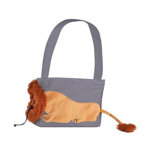 kowaku Kleine Haustier-Tragetasche, Segeltuch-Umhängetasche, Reise-Transporttasche, tragbare Umhängetasche für Kätzchen, grau S von kowaku