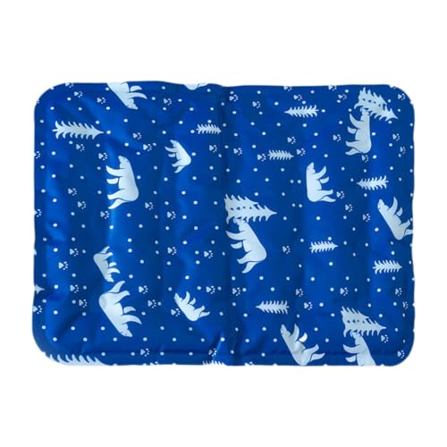 kowaku Kühlmatte für Tiere, Schlafunterlage für Katzen Und Hunde, Tragbare Decke, Waschbar, Kissen für Zwinger, Dunkelblau von kowaku