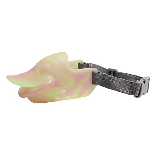 kowaku Luminous Dog Maulkorb Entenschnabel Entengesicht Lippe Verstellbare Mundbedeckung Beige XL von kowaku