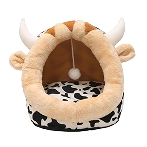 kowaku Niedliche Katzenbetten für Indoor-Katzen, Haustierhaus, Hundebett, Hundenest, Winter, warm, mit Kissen, rutschfeste Unterseite für kleine, mittelgroße und große Hunde, Katzen, Kuh, M kowaku Niedliche Katzenbetten für Indoor-Katzen, Haustierhaus, Hundebett, Hundenest, Winter, warm, mit Kissen, rutschfeste Unterseite für kleine, mittelgroße und große Hunde, Katzen, Kuh, M von kowaku