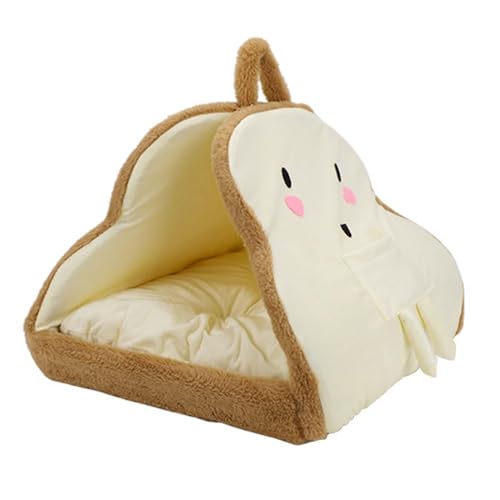 kowaku Niedliches Toast-Haustier-Katzenbett, Welpen-Winterbett, verdicktes Kissen, rutschfest, langlebig, Katzenschlafbett, Lounge für Kätzchen, Katze, Hund, L kowaku Niedliches Toast-Haustier-Katzenbett, Welpen-Winterbett, verdicktes Kissen, rutschfest, langlebig, Katzenschlafbett, Lounge für Kätzchen, Katze, Hund, L von kowaku