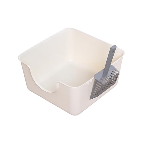 kowaku Oben offene Katzentoilette, Katzentoilette mit hohen Seiten, Katzentoilette für Kätzchen, kleine und mittelgroße Katzen, Weiß kowaku Oben offene Katzentoilette, Katzentoilette mit hohen Seiten, Katzentoilette für Kätzchen, kleine und mittelgroße Katzen, Weiß von kowaku