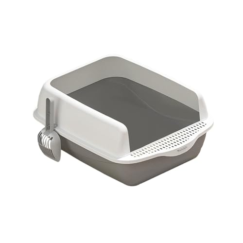 kowaku Oben offene Katzentoilette, hoch, liefert abnehmbare, große, halbgeschlossene, schmutzabweisende, erhöhte Katzentoilette, GRAU kowaku Oben offene Katzentoilette, hoch, liefert abnehmbare, große, halbgeschlossene, schmutzabweisende, erhöhte Katzentoilette, GRAU von kowaku
