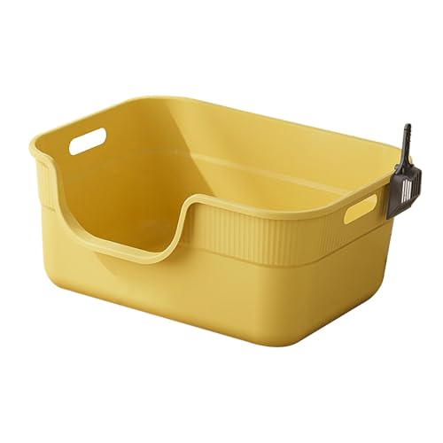 kowaku Oben offene Katzentoilette, tragbares Sieb-Toilettenbecken, Kätzchentoilette, Katzentoilette mit abgesenkter Vorderseite, Sandkasten, Gelb kowaku Oben offene Katzentoilette, tragbares Sieb-Toilettenbecken, Kätzchentoilette, Katzentoilette mit abgesenkter Vorderseite, Sandkasten, Gelb von kowaku