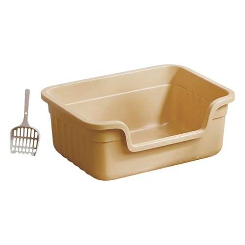 kowaku Oben offene Katzentoilette, vorne abgesenkte Katzentoilette, stabil, hohe Seitenerhöhung, tragbare Sieb-Katzentoilette, extra groß, Beige kowaku Oben offene Katzentoilette, vorne abgesenkte Katzentoilette, stabil, hohe Seitenerhöhung, tragbare Sieb-Katzentoilette, extra groß, Beige von kowaku