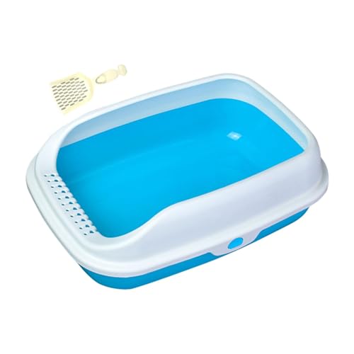 kowaku Offene Katzentoilette, Haustiertoilette, Katzensandkasten, spritzwassergeschützt, oben offen, halbgeschlossen, langlebig, für Haustierbedarf, Katzen, Blaues Mittel kowaku Offene Katzentoilette, Haustiertoilette, Katzensandkasten, spritzwassergeschützt, oben offen, halbgeschlossen, langlebig, für Haustierbedarf, Katzen, Blaues Mittel von kowaku