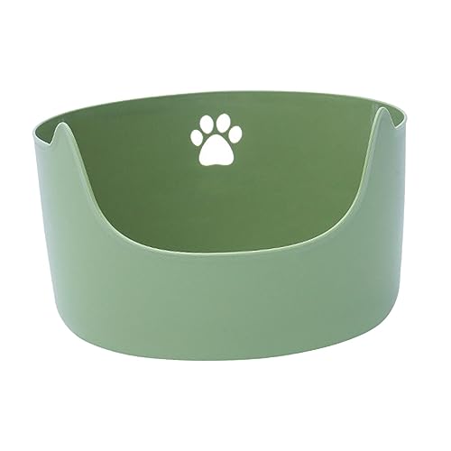 kowaku Open Top Pet Litter Tray Cat Litter Box Portable Anti Splashing Cat Litter Container Cat Litter Tray Kitten Toilet for Small Medium Cats, Green, L von kowaku