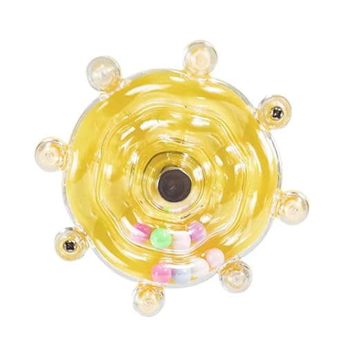 kowaku Papageien-Drehradrassel, interaktives Spielzeug, Papageien-Übungsspielzeug für kleine mittelgroße Vögel, Papageien, Gelb kowaku Papageien-Drehradrassel, interaktives Spielzeug, Papageien-Übungsspielzeug für kleine mittelgroße Vögel, Papageien, Gelb von kowaku