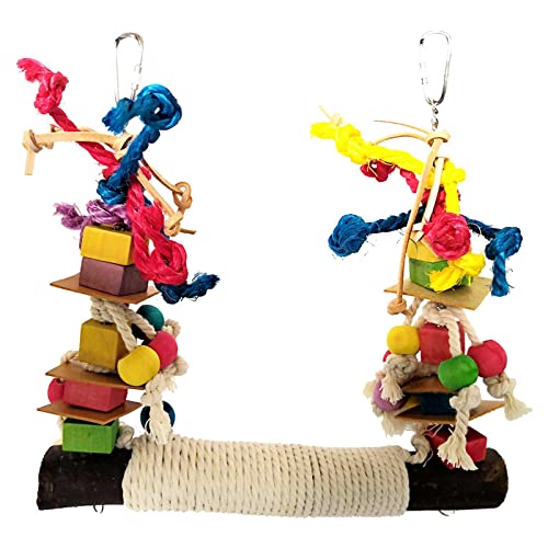 kowaku Papageienschaukeln Vögel kauen Spielzeug für Finken Käfig Hängespielzeug, schwarzer Stab 25 cm kowaku Papageienschaukeln Vögel kauen Spielzeug für Finken Käfig Hängespielzeug, schwarzer Stab 25 cm von kowaku