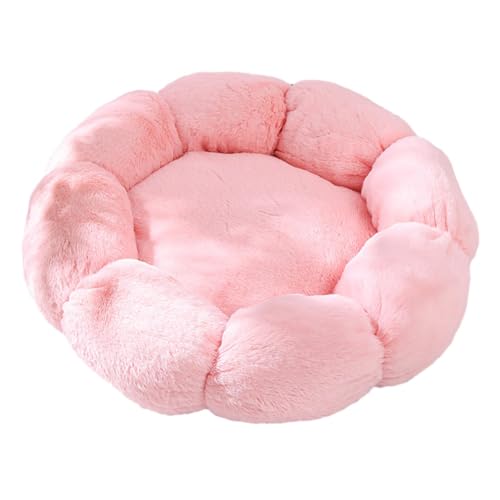 kowaku Ped-Bett, weiches Haustier-Nistbett für Kätzchen, Sofakissen, Schlafunterlage, Welpen-Katzenbett in Blumenform, für Katzen im Innenbereich, Rosa 60cm von kowaku