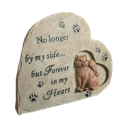 kowaku Pet Memorial Stones for Cats Cat Grave Decoration Resin Pet Tombstone Cat Statue with Angel for Patio Outside Porch Outdoor von kowaku