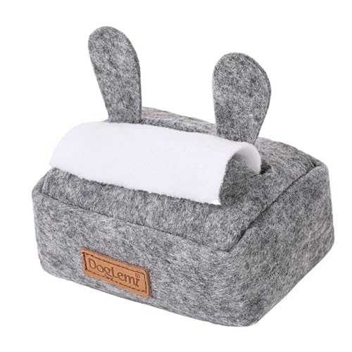 kowaku Schnüffelspielzeug in Taschentuchbox Form Interaktives Intelligenzspielzeug Und Futtersuchspiel Aus Weichem Polyester für Hunde Und Kaninchen Zur Geis, Grau von kowaku