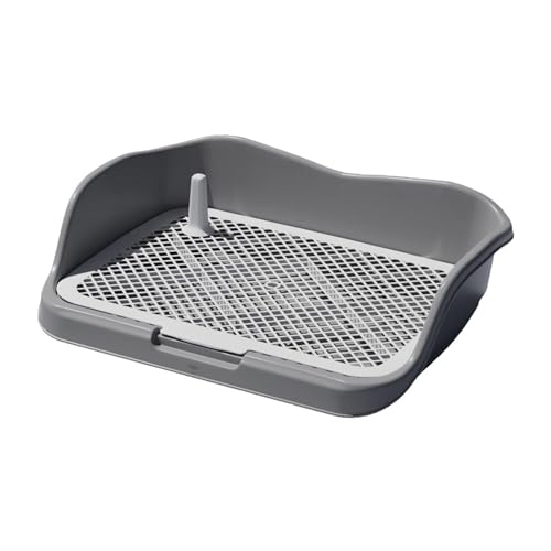 kowaku Töpfchen-Tablett, Netzgitter-WC, Indoor-Hunde-Töpfchen-Trainer-Pads mit abnehmbarem Pfosten, grau kowaku Töpfchen-Tablett, Netzgitter-WC, Indoor-Hunde-Töpfchen-Trainer-Pads mit abnehmbarem Pfosten, grau von kowaku